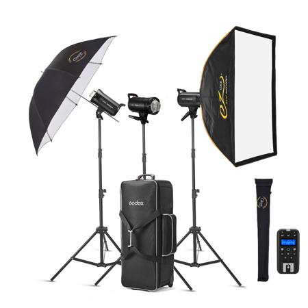 Flashpoint Studio 400 II-V 400Ws R2 Monolight Flash With 10W LED Modeling Lamp and Bowens Mount (3 Light kit)