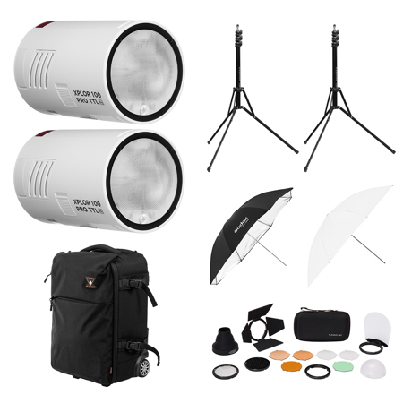 Flashpoint XPLOR 100 Pro Pocket Flash 2-Light Kit (White)