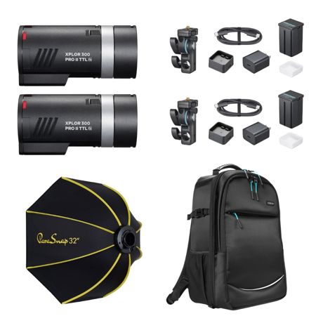 Flashpoint XPLOR 300 Pro II TTL R2 2-Light Outdoor Flash Kit, Godox AD300pro II