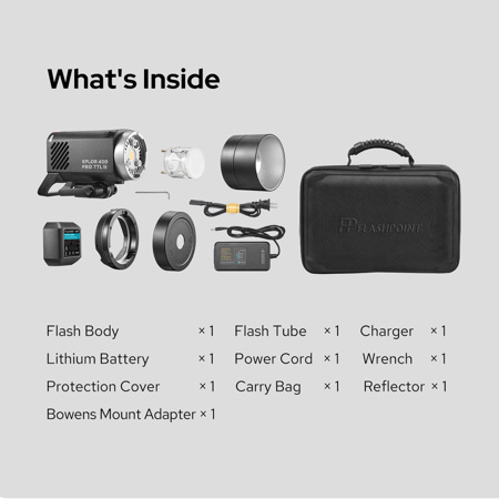 Flashpoint XPLOR 400 Pro II R2 TTL Outdoor Flash, with Softbox and