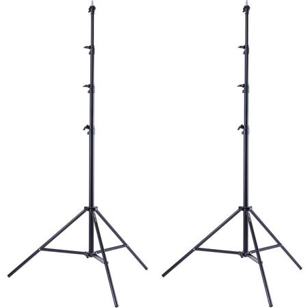 Flashpoint 13' Pro Air-Cushioned Heavy-Duty Light Stand V2, Black, 2-Pack