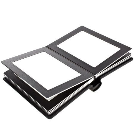 Flashpoint Pro Book Bound Photo Album Holds 18 5x7" Photos, Black/Silver