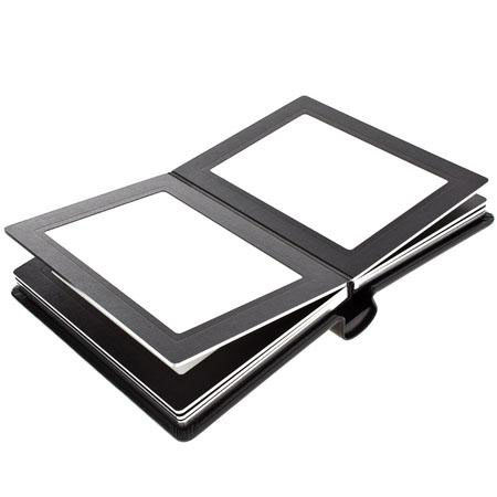 Flashpoint Pro Book Bound Album, Holds 18 8x10" Photos, Leatherette Cover, Color: Black Pages, Black Cover, Silver Gilding.
