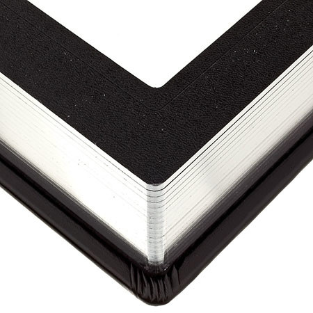 Flashpoint Pro Book Bound Album, Holds 36 8x10" Photos, Leatherette Cover With Window, Color: Black Pages, Black Cover, Silver Gilding.