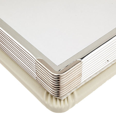 Flashpoint Front Padded Tape Metal Edged Self Adhesive Bound Album, With Window, Holds 20 5x7" Photos, Color: Ivory.