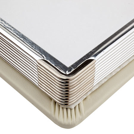 Flashpoint Front Padded Tape Metal Edged Self Adhesive Bound Album, Holds 20 5x7" Photos, Color: Ivory.
