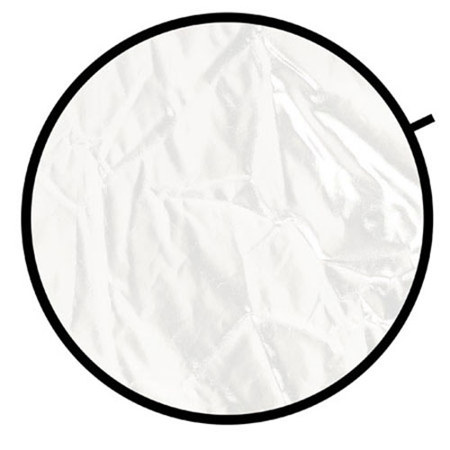 Glow 32" Circular Collapsible Disc Reflector, Wavy Silver / Gold & White