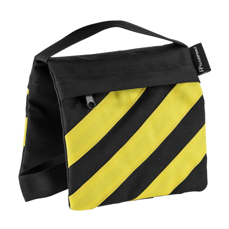 Flashpoint Empty Saddle Sandbag, Water-Resistant Cordura Nylon - (5 lb Capacity, Yellow & Black Stripes)