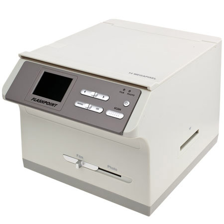 Flashpoint Portable Flatbed Scanner, 2.4" LCD, Scans Photos, Slides and Film