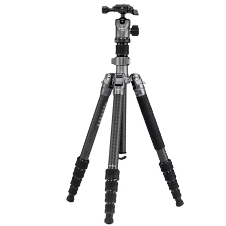 FotoPro Sherpa 5-Section Carbon Fiber Tripod/Monopod w/FPH-42QS Ball Head, Gray