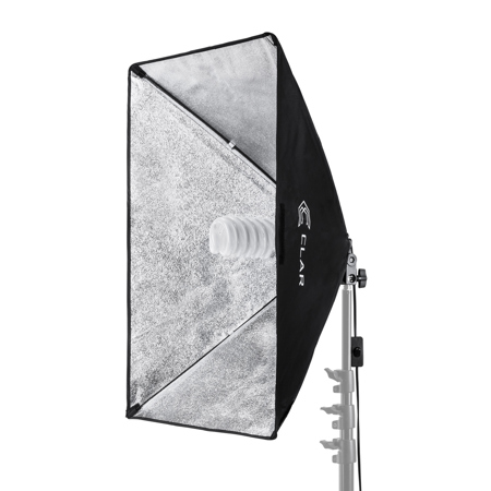 CLAR SoftBox, 70watt Fluorescent Light Unit with Built in 19.5x27.5" Silver Soft Box, with AC Plug and Spiral Fluorescent 5500K Bulb (translates into 350watt)