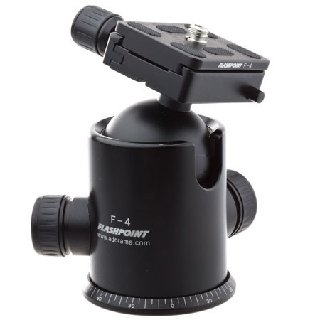 Flashpoint F4 Ball Head with Quick Release Plate, 44Lbs