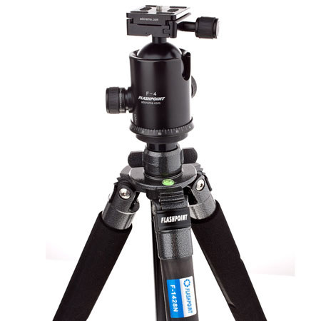 Flashpoint CF1428F4 Carbon Fiber Tripod, Supports 26Lbs