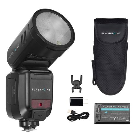 Flashpoint X100 TTL R2 On Camera Li-on Round Head Flash For Olympus/Panasonic, Godox V100 O (No Sub Flash)