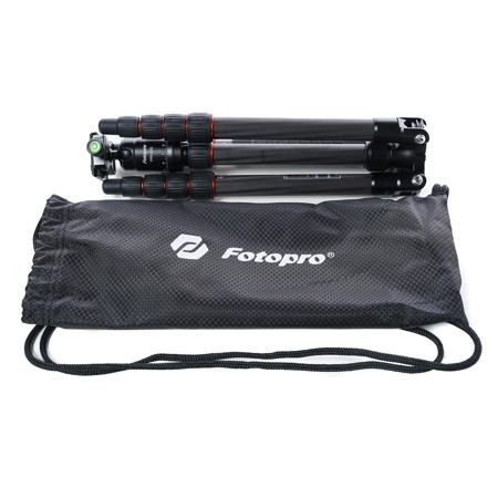 FotoPro X-Go 5-Section Carbon Fiber Tripod with Built-In Monopod, FPH-42Q Ball Head, 17 lbs Capacity, 56" Maximum Height