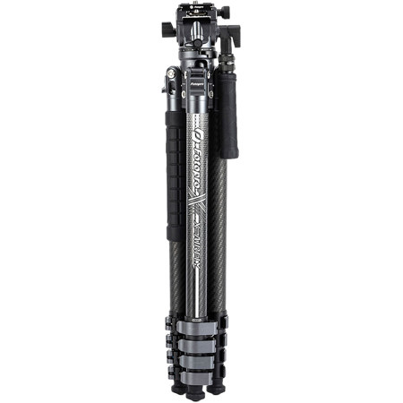 FotoPro X-AIRFLY Video 5-Section CF 2-In-1 Tripod w/Ball+Fluid Video Head,Orange