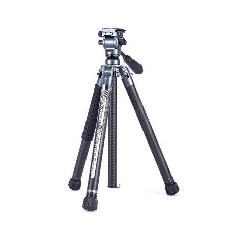 FotoPro X-AIRCROSS 3 Lite Video 5-Sec CF Travel Tripod w/MH-2L Fluid Head, Gray