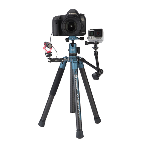 FotoPro X-Aircross 2 5-Section Carbon Fiber Tripod with FPH-42Q Ball Head, Blue