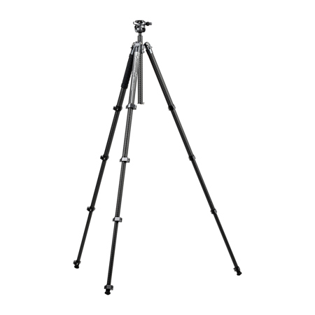 FotoPro X-AIRFLY 5-Section Carbon Fiber Travel Tripod with Ball Head, Gray