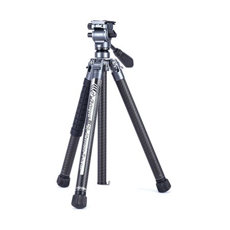 FotoPro X-AIRCROSS 3 Lite Video 5-Sec CF Travel Tripod w/MH-2L Fluid Head,Orange