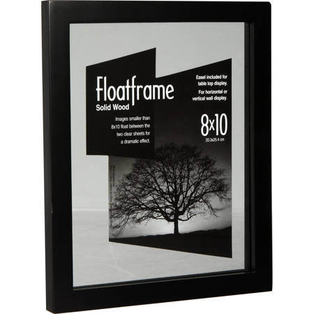 MCS 8x10" Float Wood Frame for a 5x7" Photograph, Molding 3/4", Black