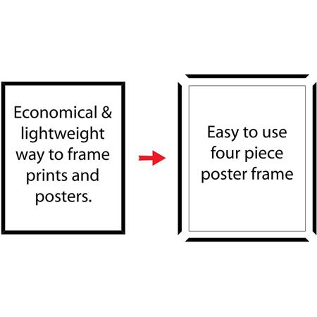 MCS Poster Original Masonite Back Frame for a 20x28" Photograph, Molding 1/2", Black