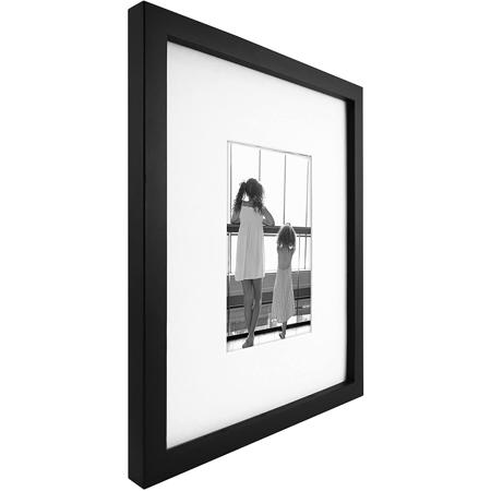 MCS 8x10" East Village Wood Picture Frame w/Mat Opening for 4x6"Photograph,Black