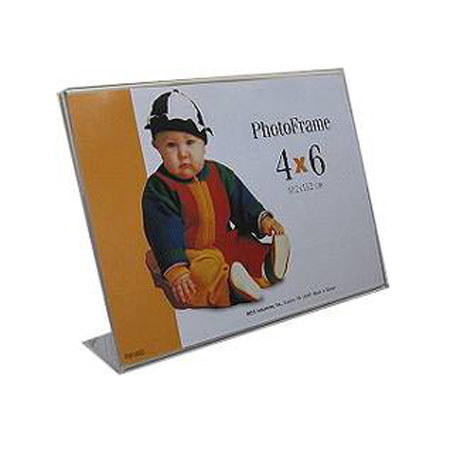 MCS Acrylic Bent Frame, Ultra-Clear 'L' Easel Frame, For a 6x4" Hrizontal Photo.