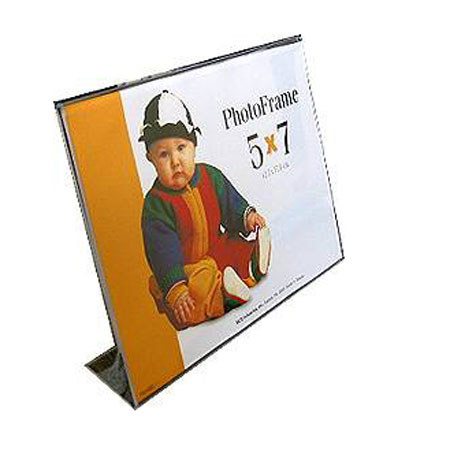 MCS Acrylic Bent Frame, Ultra-Clear 'L' Easel Frame, For a 7x5" Hrizontal Photo.