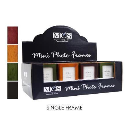 MCS Random Jewel Tone Colored Wood Mini Picture Frame for a 2x3" Photograph