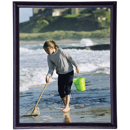 MCS Bullnose Series Wood Picture Frame for 4x6" Photograph, 1/2" Width -Black