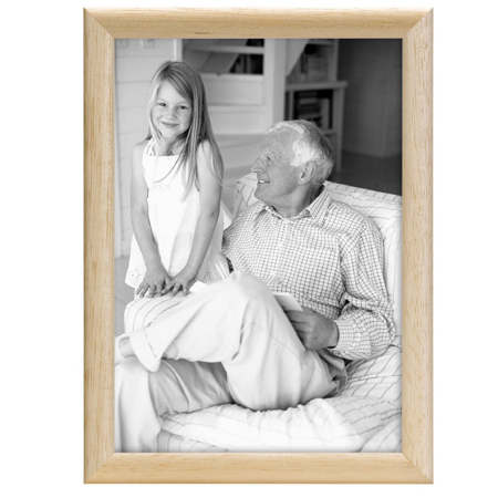 MCS Bullnose Series Wood Picture Frame for 4x6" Photograph, 1/2" Width -Natural
