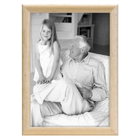 MCS Bullnose Series Wood Picture Frame for 5x7" Photograph, 1/2" Width -Natural