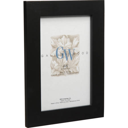 MCS Flat-Top Series Wood Picture Frame for 5x7" Photograph, Black