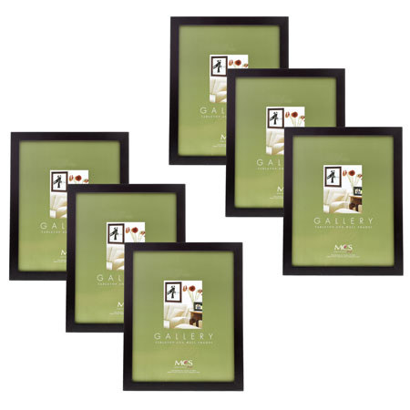 MCS Flat-top Series, Wood Picture Frame for a 11x14" Photograph, 1" Width, Color: Black. (6 Pack)