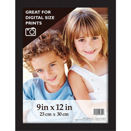 MCS Gallery Wood Frame for 9x12" Photograph, Black