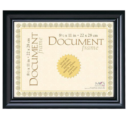 MCS 69302 Swan Wood Document Frame for 8.5x11 Photo