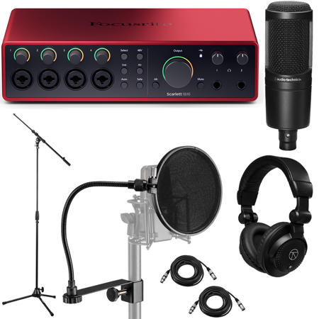 Focusrite Scarlett 18i16 4th Gen USB Audio Interface,with Mic, Stand & Headphone