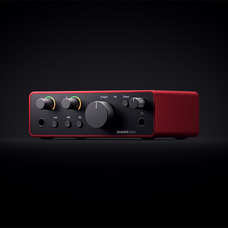 Focusrite Scarlett Solo 4th Gen USB Interface w/SW, w/Headphones