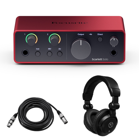 Focusrite Scarlett Solo 4th Gen USB Interface w/SW, w/Headphones