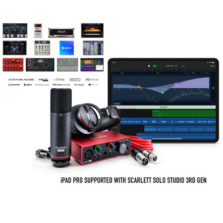 Focusrite Scarlett Solo Studio 2x2 USB Audio Interface with Microphone & Headphones (3rd Generation)