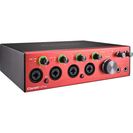 Focusrite Clarett+ 4Pre 8-Ch 18-In/8-Out Audio Interface, S/W Suite for PC & Mac