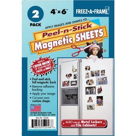 Freez-A-Frame, Magnetic 4x6" Photo Frame with Peel-n-Stick Sheets, 2 Pack