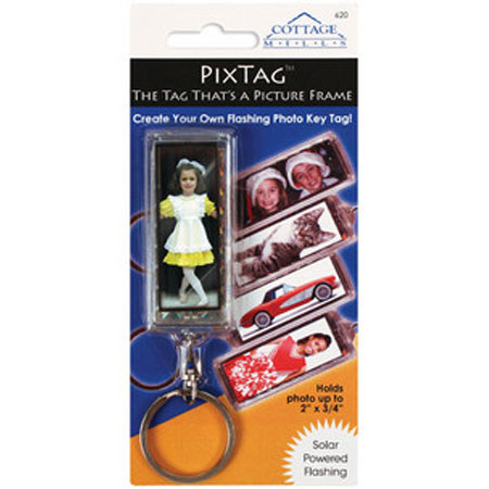 Cottage Mills Photo Keychain PixTag 2" x 3/4" Holds 1 Photos.