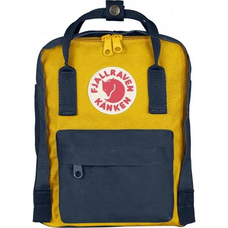 Fjallraven Kanken Mini Backpack, Navy/Warm Yellow