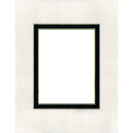 MCS Beveled / Double Mat for 4x6" Photos, White with Black Inner Border.