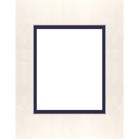 MCS Beveled/Dbl Mat for 5x7 Photos w/Navy Inner Border
