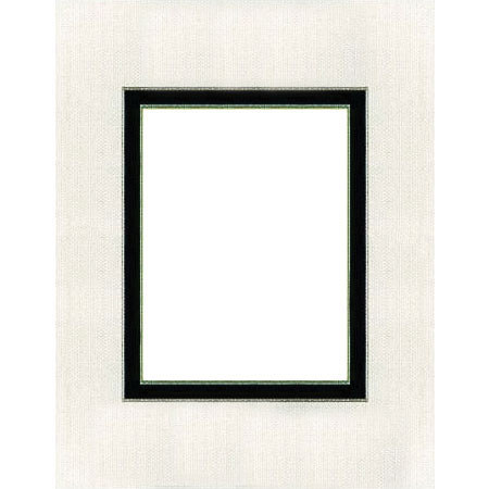 MCS Beveled / Double Mat for 5x7" Photos, White with Black Inner Border.