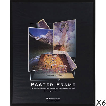 MCS Acrylic & Corrugated Back Poster Frame for 12x18" Photograph, Black, 6-Pack