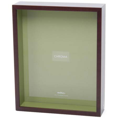 Swing 8" x 10" Walnut Shadow Box Picture Frame with Chroma Fern Green Interior.